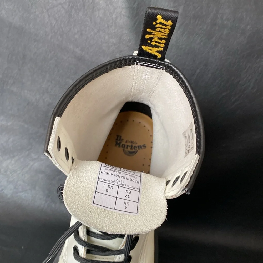Dr. Martens White Leather Boots - Picture 6 of 8